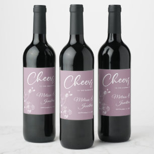 Étiquette Pour Bouteilles De Vin Orchidée délicate félicite mariage violet personna