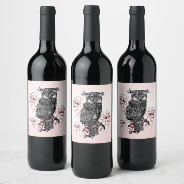 Étiquette Pour Bouteilles De Vin Orchidées roses (Bouteilles)