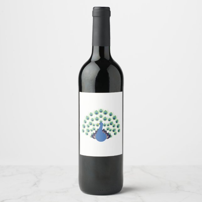 Étiquette Pour Bouteilles De Vin Pacock (Devant)