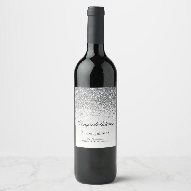Étiquette Pour Bouteilles De Vin Paillettes de retraite professionnelle d'affaires  (Devant)