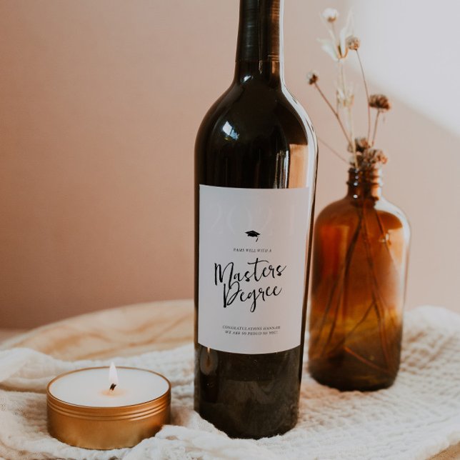 Étiquette Pour Bouteilles De Vin Paires bien avec | Moderne Design Graduation (Créateur téléchargé)