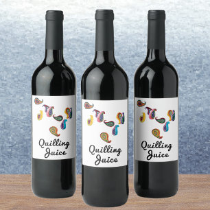 Étiquette Pour Bouteilles De Vin Paisleys Quilled Funny Quilling Jus (6)