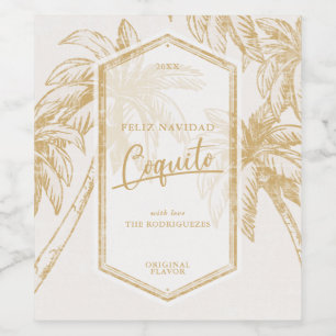 Étiquette Pour Bouteilles De Vin Palmier tropical Coquito vintage