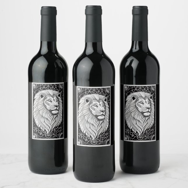 Étiquette Pour Bouteilles De Vin Panneau Léon Zodiaque - Lion astrologique (Bouteilles)