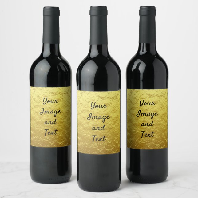 Étiquette Pour Bouteilles De Vin Papier doré de luxe personnalisé (Bouteilles)