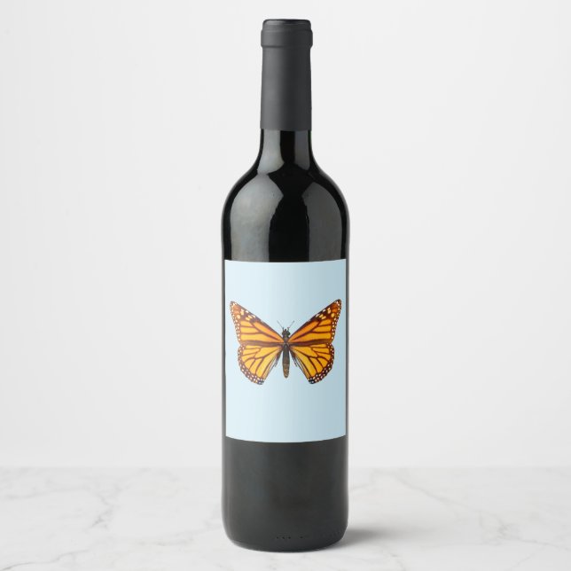 Étiquette Pour Bouteilles De Vin Papillon monarque (Devant)