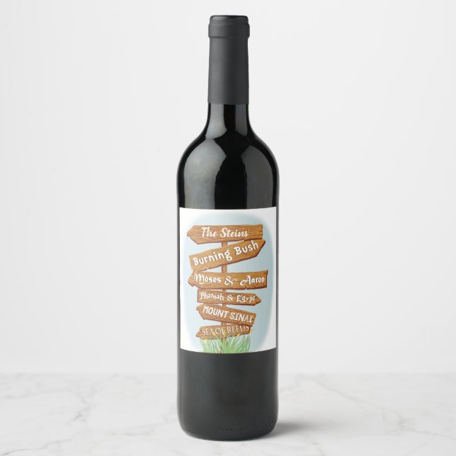 Étiquette Pour Bouteilles De Vin Pâque Personnaliser les signes du temps (Devant)