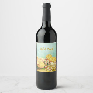 Étiquette Pour Bouteilles De Vin Parfait, Cool Joyeux Pâques Vintage