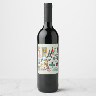 Étiquette Pour Bouteilles De Vin Paris romantique