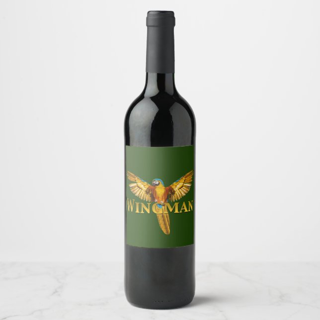 Étiquette Pour Bouteilles De Vin Parrot Wingman (Devant)