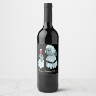 Étiquette Pour Bouteilles De Vin PARTI DÉGUSTATION DE VIN SOMMELIER, Noir