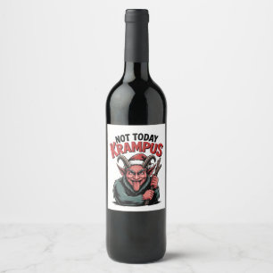 Étiquette Pour Bouteilles De Vin Pas aujourd'hui Krampus Krampus méchant Noël