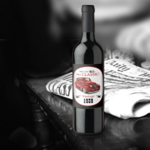 Étiquette Pour Bouteilles De Vin Pas Vieux Mais Rouge Classique 1939 Coupe Année Vi