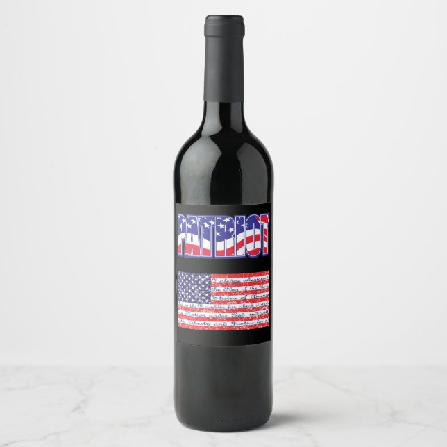 Étiquette Pour Bouteilles De Vin Patriote (Devant)