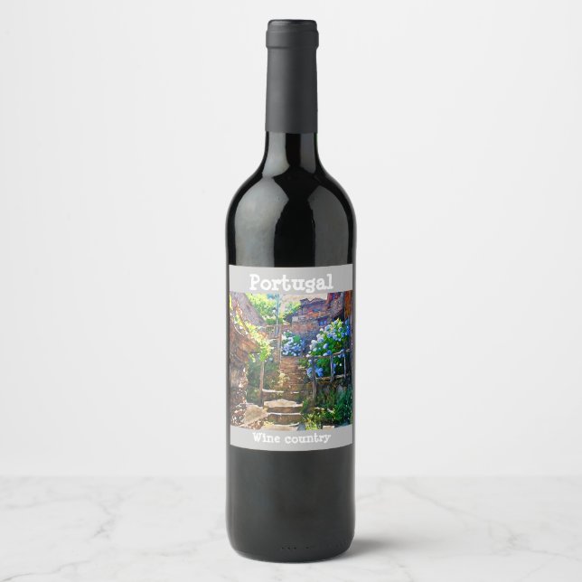 Étiquette Pour Bouteilles De Vin Pays viticole du Portugal (Devant)