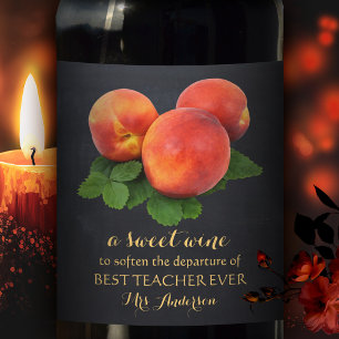 Étiquette Pour Bouteilles De Vin Peaches personnalisées Sweacher Enseignant Vin Éti