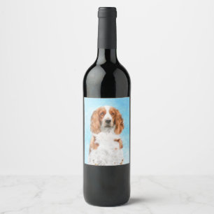 Étiquette Pour Bouteilles De Vin Peinture d'espagnol Welsh Springer - Art original 