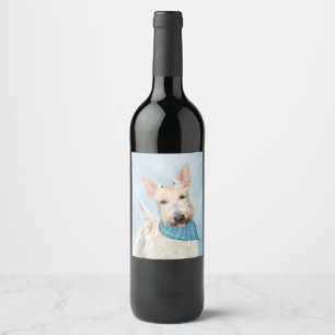 Étiquette Pour Bouteilles De Vin Peinture originale de chien Wheaten Terrier Écossa