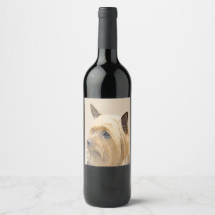 Étiquette Pour Bouteilles De Vin Peinture Silky Terrier - Cute Original Chien Art