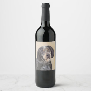 Étiquette Pour Bouteilles De Vin Peinture sur pilon bleu - Cute Original Dog Ar