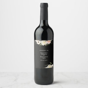 Étiquette Pour Bouteilles De Vin Peonies et Anémones Mariage en fleurs