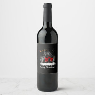 Étiquette Pour Bouteilles De Vin Père Noël Newfoundland Couple Joyeux cadeau de chi