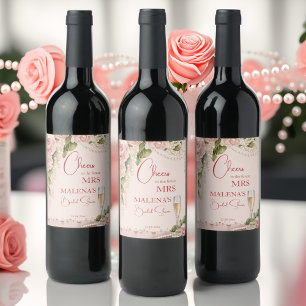 Étiquette Pour Bouteilles De Vin Perles et la douche de mariée au prospect favorise