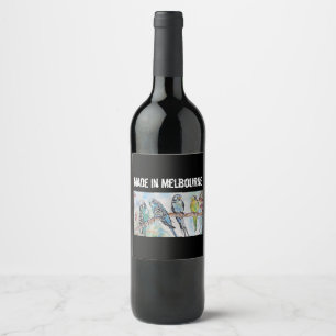 Étiquette Pour Bouteilles De Vin Perroquet Perruche Oiseau Fabriqué à Melbourne Ois