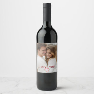 Étiquette Pour Bouteilles De Vin Personalized Photo Valentine's Day Wine Label