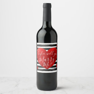 Étiquette Pour Bouteilles De Vin Personnalisé Me Marierez-Vous Proposition Vin Étiq