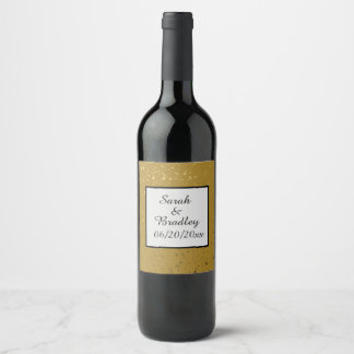 Étiquette Pour Bouteilles De Vin Personnalisé. Or avec Speckles.