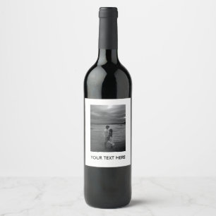Étiquette Pour Bouteilles De Vin Personnaliser photo et texte