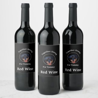Étiquette Pour Bouteilles De Vin Personnalisez votre photo et votre texte Rottweile