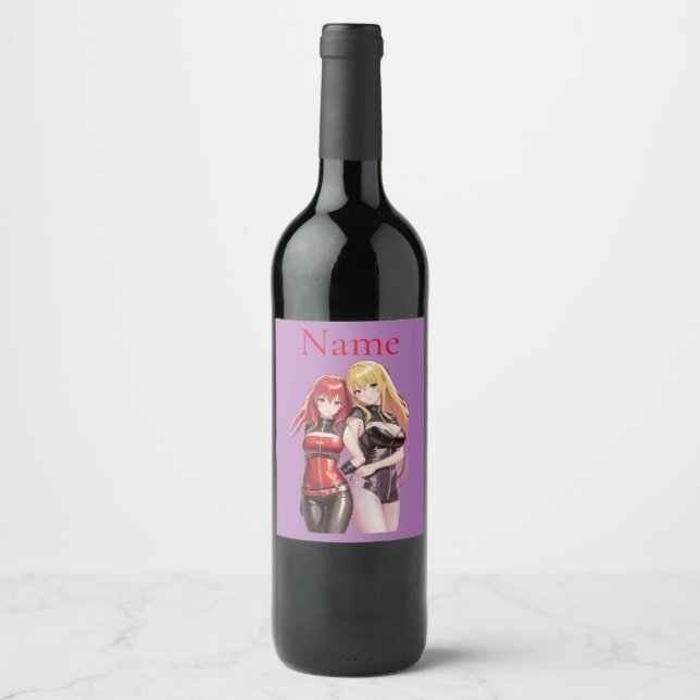 Étiquette Pour Bouteilles De Vin Petites filles Anime Thunder_Cove (Devant)
