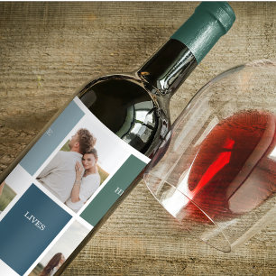 Étiquette Pour Bouteilles De Vin Photo de collection de la famille moderne   Amour 