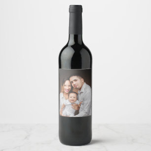 Étiquette Pour Bouteilles De Vin Photo de famille personnalisée personnalisée perso