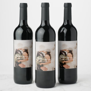 Étiquette Pour Bouteilles De Vin Photo de mariage avec Écriture chrétienne