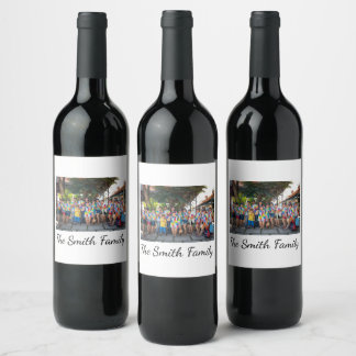 Étiquette Pour Bouteilles De Vin Photo de Réunion simple et moderne personnalisée
