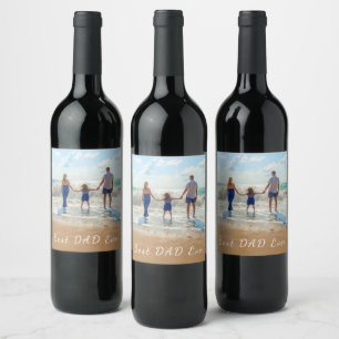 Étiquette Pour Bouteilles De Vin Photo et texte personnalisés - Meilleur DAD jamais