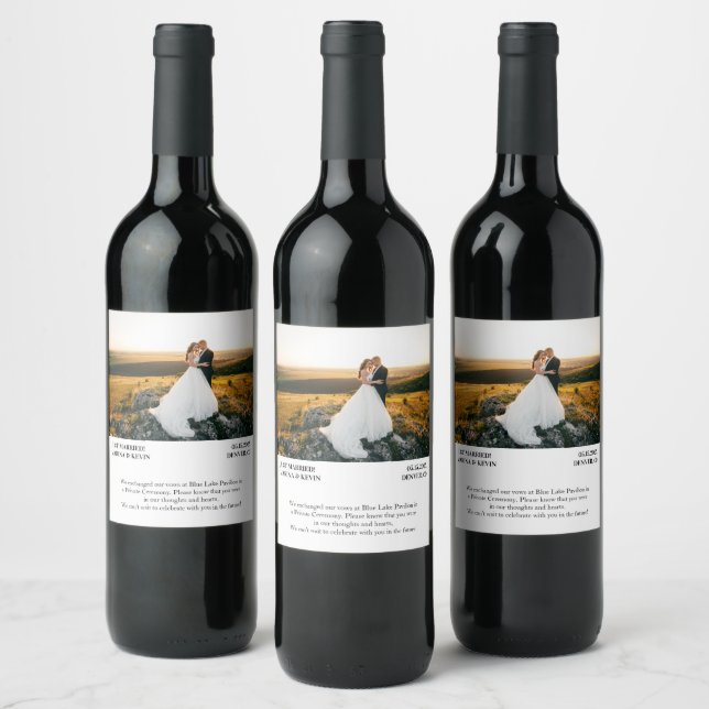 Étiquette Pour Bouteilles De Vin Photo Faire-part mariage personnalisée (Bouteilles)