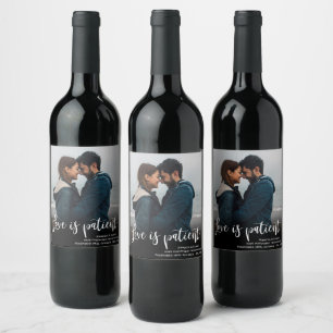 Étiquette Pour Bouteilles De Vin Photo Faire-part Mariage reporté