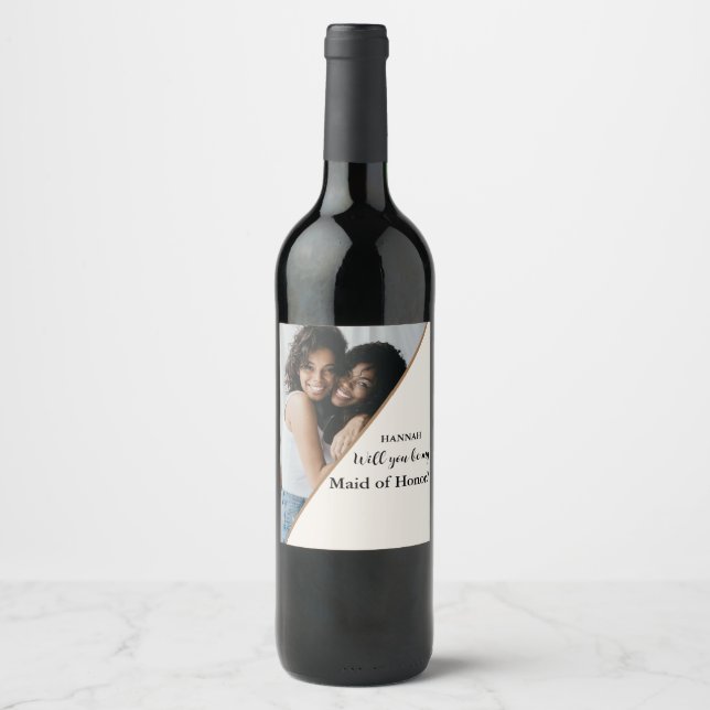 Étiquette Pour Bouteilles De Vin Photo moderne La femme d'honneur proposition Serez (Devant)