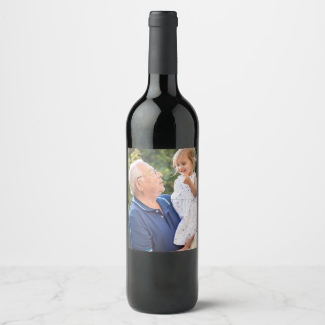 Étiquette Pour Bouteilles De Vin Photo personnalisée (Devant)