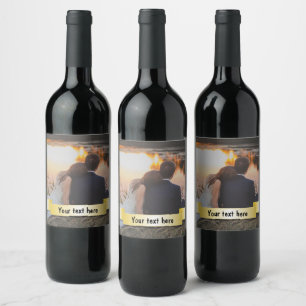 Étiquette Pour Bouteilles De Vin Photo personnalisée