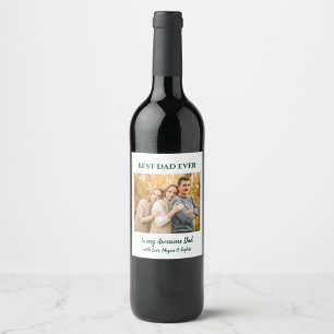 Étiquette Pour Bouteilles De Vin Photo personnalisée de meilleur père