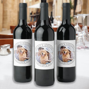 Étiquette Pour Bouteilles De Vin Photo personnalisée moderne Mariage nouvellement m