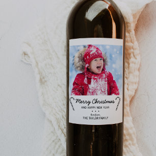 Étiquette Pour Bouteilles De Vin Photo rustique de Noël de sucre de canne