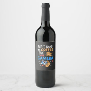 Étiquette Pour Bouteilles De Vin Photographie - Café et appareil photo