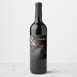 Étiquette Pour Bouteilles De Vin Photographie sombre et orange noir Mariage noir