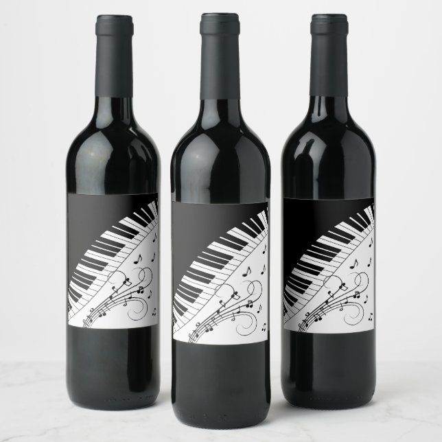 Étiquette Pour Bouteilles De Vin Piano Keyboard Music Design (Bouteilles)